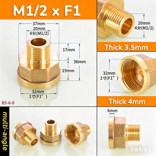 1 2 3 4 - 1/2", 1"