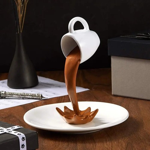 Floating coffee cup sculpture - floating,