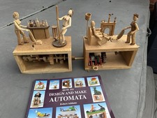 VINTAGE SCRATCH BUILT CLOCKWORK AUTOMATON MODELS Superb Working Items Wood X2
