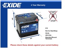 Car Battery EB500 Exide 012
