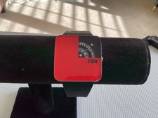 Storm SQUAREX Jump Hour Watch Red Glass Black Rubber Strap