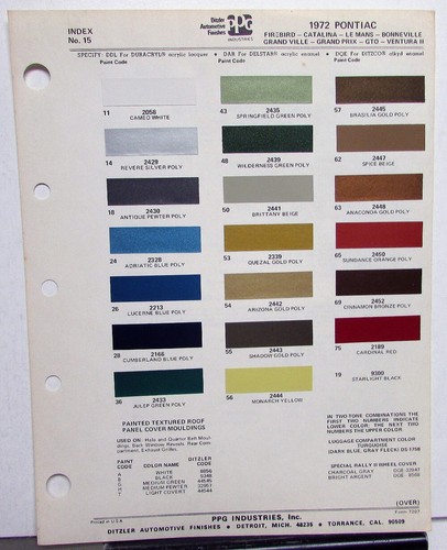 1972 pontiac color paint - pontiac,