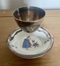 Antique silver plated egg cup - egg,