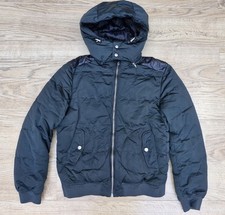 Zara Mens Quilted Puffer Jacket With Hood Green Size XL Zara Man Zip Up