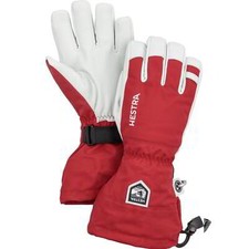 Hestra Gloves Army Leather Heli Ski Unisex 5 Finger Red