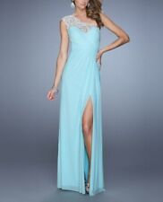 LA FEMME Light Blue Mint Gown, Size 8, RRP£198 Embroidered Prom/Evening Dress 💙