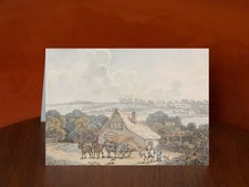 Landscape with Hay Cart before a Cottage by Samuel Howitt - A5 Art Print Card