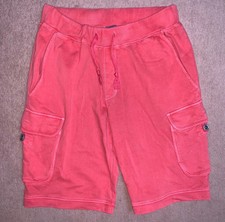 HUGO BOSS Cargo Shorts Mens Small Pink Flat Front Drawstring Waist Outdoor