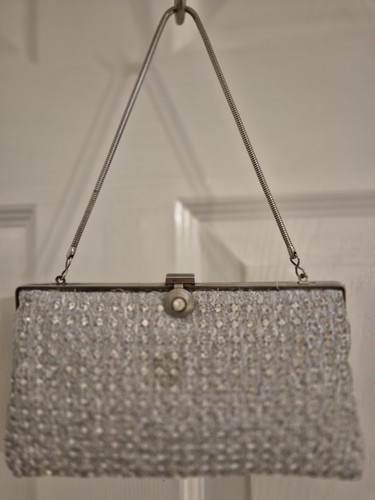 Vintage 1960s silver tone bag - silver,