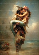Pirate and Mermaid Art Print