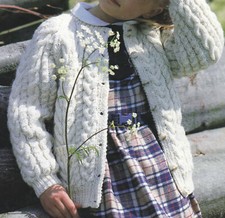 Knitting Pattern to Make Babies Toddlers Girls & Boys Aran Cardigan 22-30