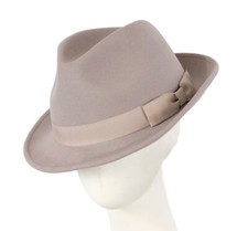 Grey mens felt fedora jazz