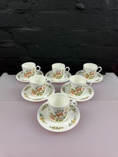 Aynsley Cottage Garden Smooth Coffee Cups and Saucers Set of 6