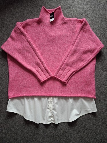 Next pink moc shirt jumper - next,