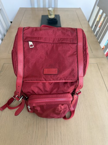 Gucci nylon backpack red - gucci, gg