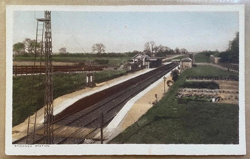 Stickney station postcard - stickney,