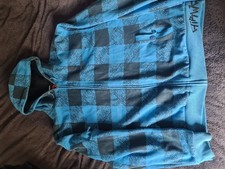 Y2k Airwalk Blue Sherpa Lined Zipup Hoody Jacket Skate Boarding Alt Xxl 28 geo 