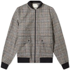 Oliver Spencer Military Style Houndstooth Bermondsey Wool Bomber Jacket Size 40