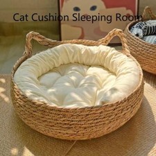 🐾 Handmade Woven Cat Bed