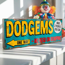 Dodgems One Way Sign Retro Funfair Sign Fairground Bumper Cars Ride