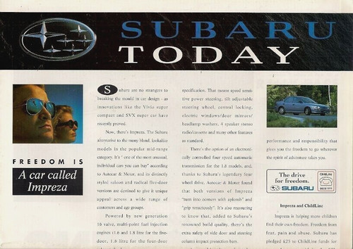Subaru range mid late - subaru, mid-late