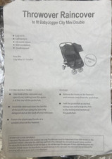 Koodee Pushchair Raincover Rain Cover To Fit Baby Jogger City Mini Double BNIP
