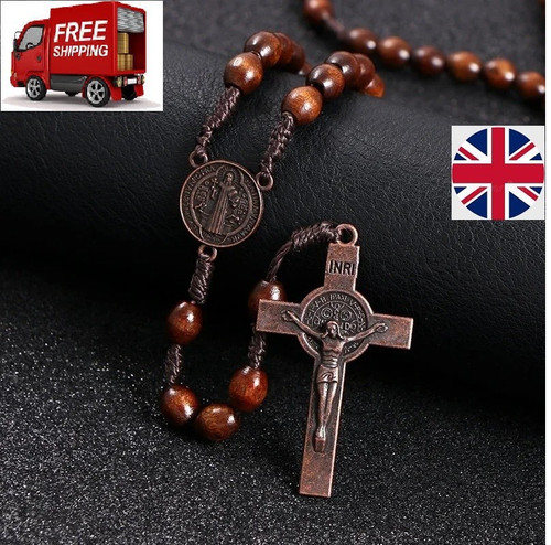 Wooden rosary cross handmade - wooden,
