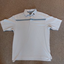 FOOTJOY Polo Shirt XL Mens Athletic Fit Summer Holiday Beach Casual Golf White 