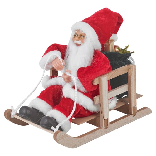 Santa wooden sleigh gifts - sleigh, w/