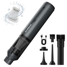 5-in-1 Car Vacuum Cleaner Cordless Handheld Cleaning With Multi-Nozzles Grey