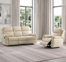 Cream italian leather seater - 3,