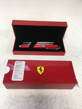 Ferrari Red Ballpoint Pen Gift Set with Fine Line Refills in Box Stationary
