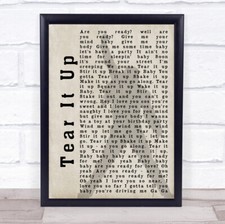Tear It Up Shadow Song Lyric Quote Music Print