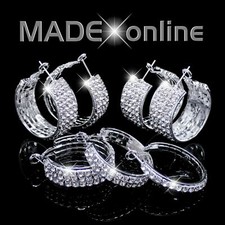 Chunky Hoop Earrings, Silver