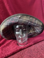 Barbour Ladies Wax Sports Hat Bucket Hat Tartan Lined Size M Excellent Condition