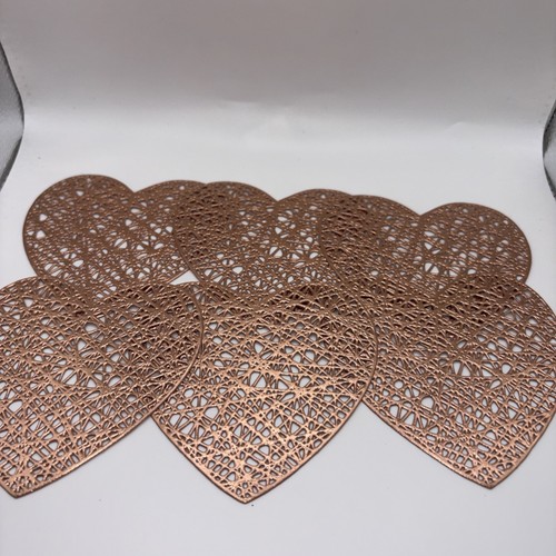 6pc rose gold heart - , shaped