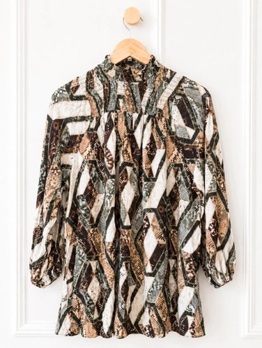 Snake print smock - snake, neck