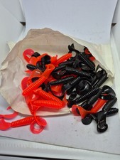 46 Pcs mixed Curly Tail Grub Worm Soft Jelly Fishing Lure  Bait Jig Head 65mm 