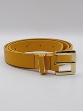 Vegan Friendly Mustard Coloured Textured Belt Gold Coloured Buckle 30"-36" Jeans
