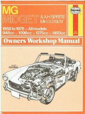 MG MIDGET AUSTIN-HEALEY SPRITE INCL FROGEYE 1958-78 REPAIR MANUAL *VGC HARDBACK*