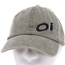 Oi 3-D embroidered cotton cap. Get Their Attention  with this olive hat Oi !