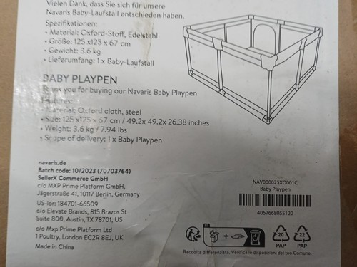 Large baby playpen 130x130 - large, cm