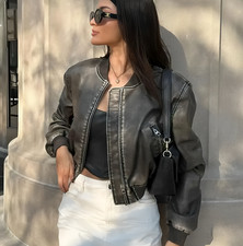 ZARA CHARCOAL WORN EFFECT FAUX