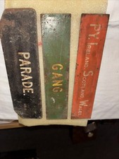 3 X Vintage Metal Painted Signs Ex GPO 22cm X 4cm