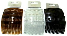 Pack of 4 Plain Hair Combs Slides Side Combs 7cm Black Tort or Clear