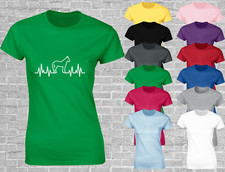 HORSE EKG ECG LADIES T SHIRT COOL HORSE RIDING CLOTHING GIGT PRESENT IDEA TOP