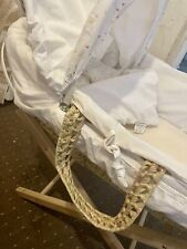 Clair De Lune Fleece Liner/Dressing for Palm and Wicker Moses Baskets - White