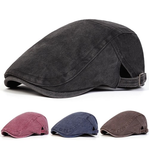 Men flat cap washed - flat, newsboy