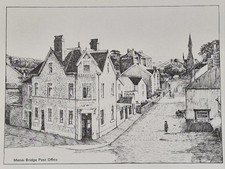 Menai Bridge Post Office, Vintage Postcard