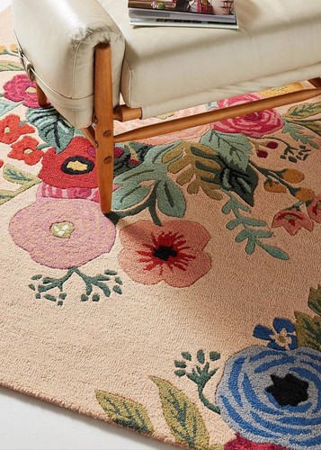 Hand tufted floral rug for - hand,
